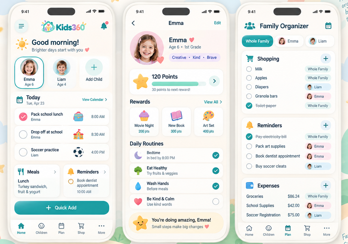 Kids360 Family interface preview
